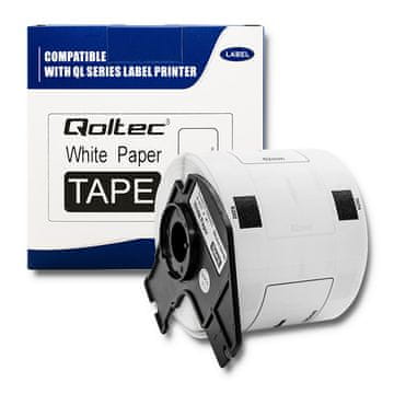 Qoltec trak za BROTHER DK-11202 | 62 mm x 100 mm | 300 nalepk | Bel/črni tisk | Rola z ročajem