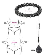 HMS Komplet masažnega obroča z utežmi HHW12 PLUS Size in pasu za hujšanje BR163 black