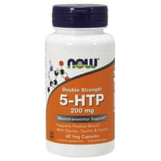 NOW Foods 5-HTP + glicin, taurin in inozitol, 200 mg, 60 vegetarijanskih kapsul