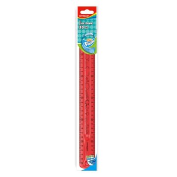 KEYROAD Flexi ravnilo, 30 cm - rdeče