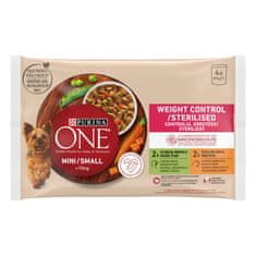 Purina ONE MINI/SMALL mokra hrana za manj aktivne, pretežke ali sterilizirane pse do 10kg, 48x85g