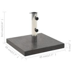 Vidaxl Podstavek za senčnik granit 28,5 kg kvadraten črn