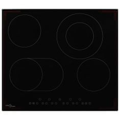 Vidaxl Keramična kuhalna plošča s 4 gorilniki na dotik 6600 W