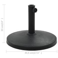 Vidaxl Podstavek za senčnik okrogel poliestrska smola 10 kg črn