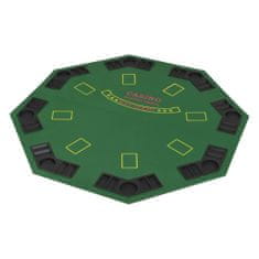 Vidaxl Zložljivo poker namizje za 8 igralcev osemkotno zeleno