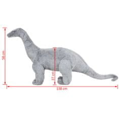 Vidaxl Stoječa plišasta igrača dinozaver brahiozaver siv XXL