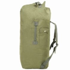 Vidaxl Potovalna torba vojaški stil 85 L olivno zelena