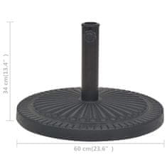 Vidaxl Podstavek za senčnik okrogel črne barve 29 kg