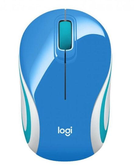 Logitech M187 brezžična miška, modra (910-002733)