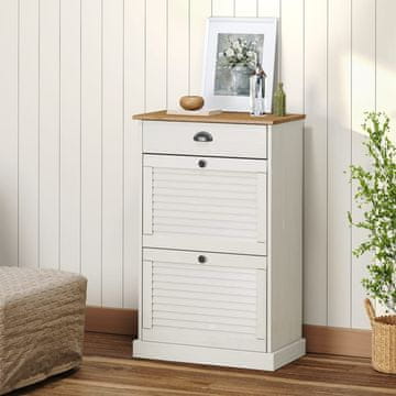 Vidaxl vidaXL VIGO Omarica za čevlje 60x35x96 cm bela masivna borovina