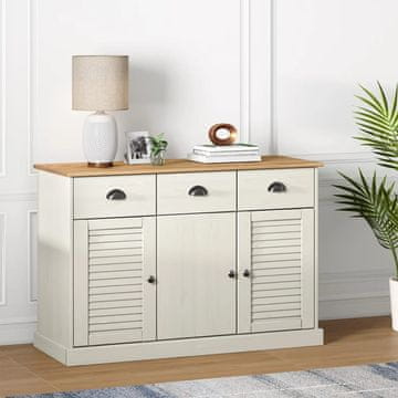 Vidaxl vidaXL VIGO Predalna omarica 113x40x75 cm bela masivna borovina