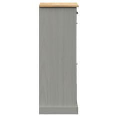 Vidaxl Omara za čevlje VIGO 60x35x96 cm siva trdna borovina