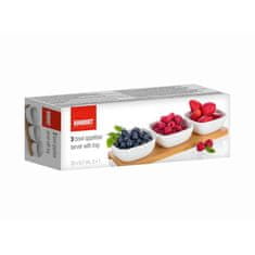 Banquet Komplet 4 skled (3 sklede, 1 pladenj) 33x9,7x4,7cm porcelan/bambus BRILLANTE