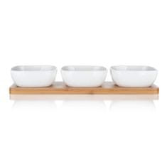Banquet Komplet 4 skled (3 sklede, 1 pladenj) 33x9,7x4,7cm porcelan/bambus BRILLANTE