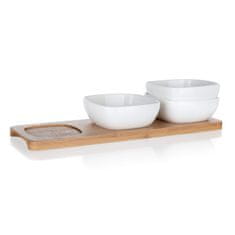 Banquet Komplet 4 skled (3 sklede, 1 pladenj) 33x9,7x4,7cm porcelan/bambus BRILLANTE