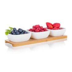 Banquet Komplet 4 skled (3 sklede, 1 pladenj) 33x9,7x4,7cm porcelan/bambus BRILLANTE