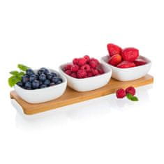 Banquet Komplet 4 skled (3 sklede, 1 pladenj) 33x9,7x4,7cm porcelan/bambus BRILLANTE