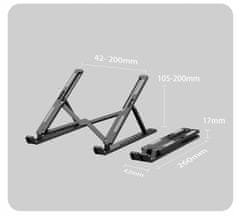 Korbi Zložljiv Podstavek za Prenosnik KORBI, Črn
