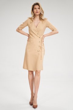Figl Ženska mini obleka Aglokane M703 bež