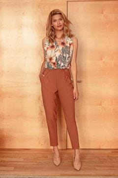 Figl Elegantne ženske hlače Gwymones M676 rjava