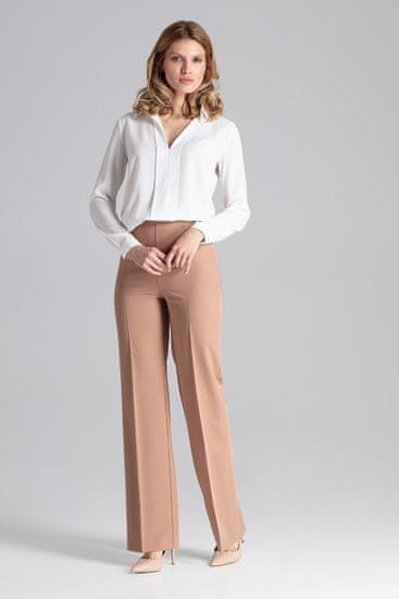 Figl Elegantne ženske hlače Clane M657 rjava