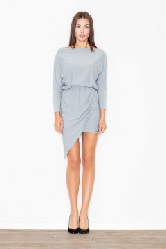 Figl Ženska mini obleka Engrengwain M475 siva