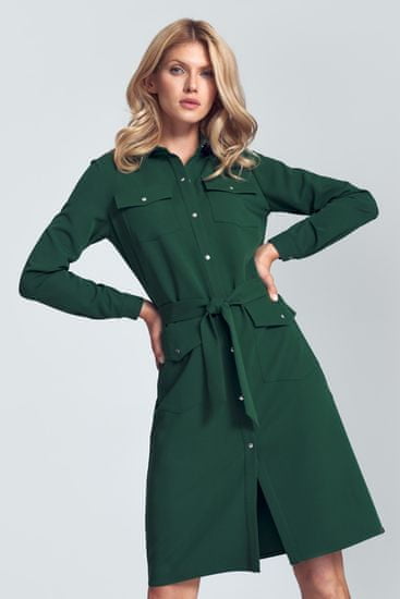 Figl Ženska srajčna obleka Astonnan M706 zelena