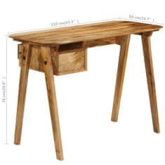 Vidaxl Pisalna miza 110x50x76 cm trden mangov les