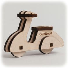 CuteWood Lesena 3D sestavljanka Moped