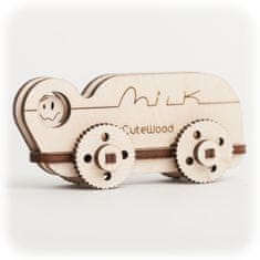 CuteWood Lesena 3D sestavljanka tovornjak za mleko
