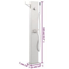 Vidaxl Vrtni tuš s pipo 110 cm nerjaveče jeklo