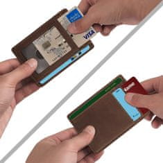 Korbi RFID Slim usnjen etui za kartice, rjava, Korbi