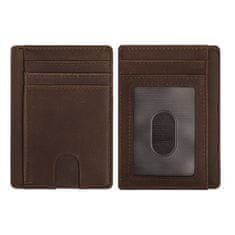 Korbi RFID Slim usnjen etui za kartice, rjava, Korbi