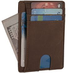 Korbi RFID Slim usnjen etui za kartice, rjava, Korbi