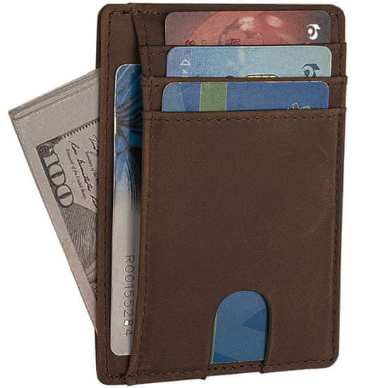 Korbi RFID Slim usnjen etui za kartice, rjava, Korbi