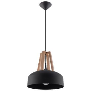 Sollux VISEČA SVETILKA CASCO 1 E27 ČRNI LES SOLLUX SL.0390
