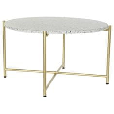 DKD Home Decor Stranska mizica DKD Home Decor White Stone Iron Golden (81 x 81 x 44 cm)