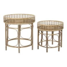 DKD Home Decor Stranska mizica DKD Home Decor Rattan (2 kosa)