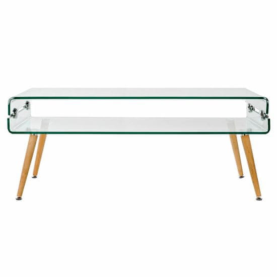 DKD Home Decor Stranska mizica DKD Home Decor Transparent Crystal bukov les (110 x 55,3 x 45 cm)