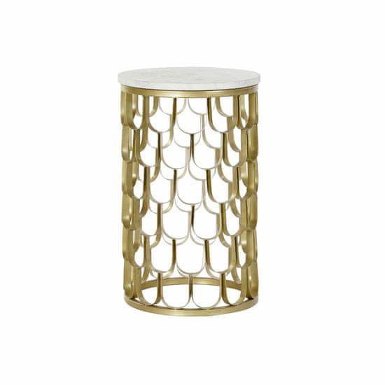 DKD Home Decor Stranska mizica DKD Home Decor 30,5 x 30,5 x 50 cm Zlata bela Plastika Marmor Železo