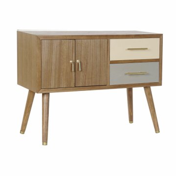 DKD Home Decor TV pohištvo DKD Home Decor Grey Cream Metal Paolownia wood (90 x 34 x 66,5 cm)
