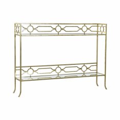 DKD Home Decor Konzola DKD Home Decor Ogledalo zlata kovina (127 x 23 x 90 cm)