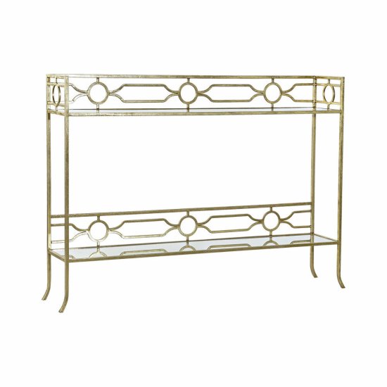DKD Home Decor Konzola DKD Home Decor Ogledalo zlata kovina (127 x 23 x 90 cm)
