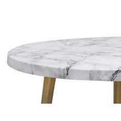 DKD Home Decor Stranska mizica DKD Home Decor Golden Aluminium White (46 x 46 x 46 cm)