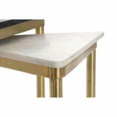 DKD Home Decor Komplet 3 majhnih mizic DKD Home Decor Bela Črna Zelena Zlata 68 x 46,5 x 53 cm