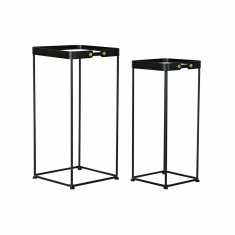 DKD Home Decor Komplet 2 majhnih mizic DKD Home Decor Black 31 x 31 x 64 cm
