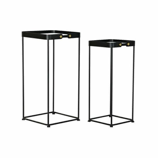 DKD Home Decor Komplet 2 majhnih mizic DKD Home Decor Black 31 x 31 x 64 cm