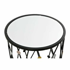 DKD Home Decor Komplet 2 majhnih mizic DKD Home Decor Black Golden Silver 46 x 46 x 59,5 cm