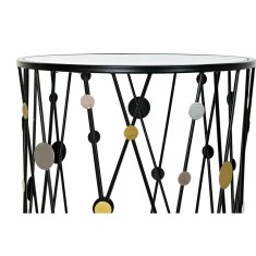 DKD Home Decor Komplet 2 majhnih mizic DKD Home Decor Black Golden Silver 46 x 46 x 59,5 cm