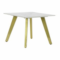 DKD Home Decor Stranska mizica DKD Home Decor Keramika Zlata Kovina Bela Moderna (60 x 60 x 48 cm)